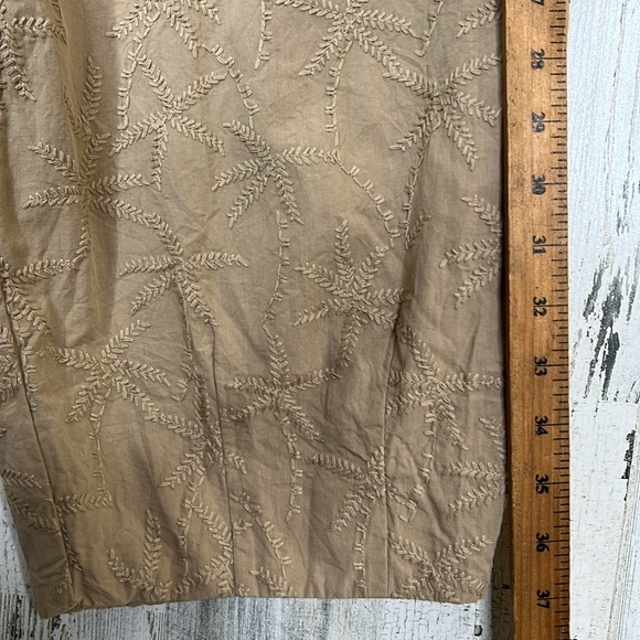 House of Harlow Embroidered Barrel Trouser Pants Womens L Palm Print Boho Resort - Picture 16 of 17